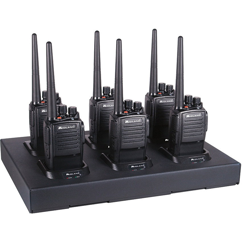 Midland MB400 Business Radio 16 Radio Channels - 142 Total Privacy Codes - 4 W - Low Battery Indicator, Timer, Lightweight - Water Proof, Dust Proof - Lithium Ion (Li-Ion) - Black - 1 Box (MB400X6MC)