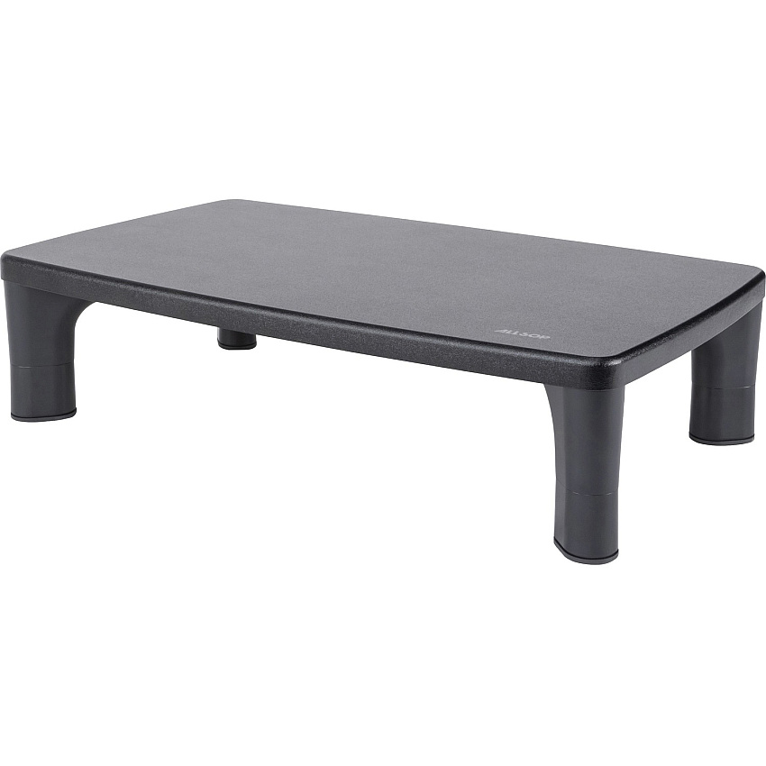 Allsop Hi-Lo Adjustable Monitor Stand - Up to 32" Screen Support - 30 lb Load Capacity - 4" Height x 15.80" Width x 9.50" Depth - Medium Density Fiberboard (MDF), Rubber - Black - Sturdy, Non-slip, Ergonomic - 1 Each (32190)