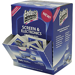 Endust Screen/Electronics Clean Wipes For Smartphone, Handheld Device, Notebook, LCD, GPS Navigation System, Display Screen - Anti-static, Alcohol-free, Ammonia-free, Soft, Non-abrasive - Blue - 150 / Pack (14316)