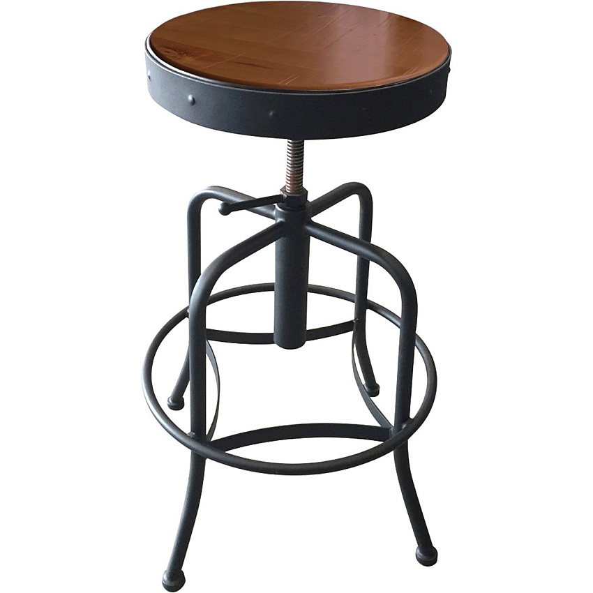 Holland Bar Stools 910 Black Wrinkle Industrial Adjustable Stool (910CLBLKVNYL)