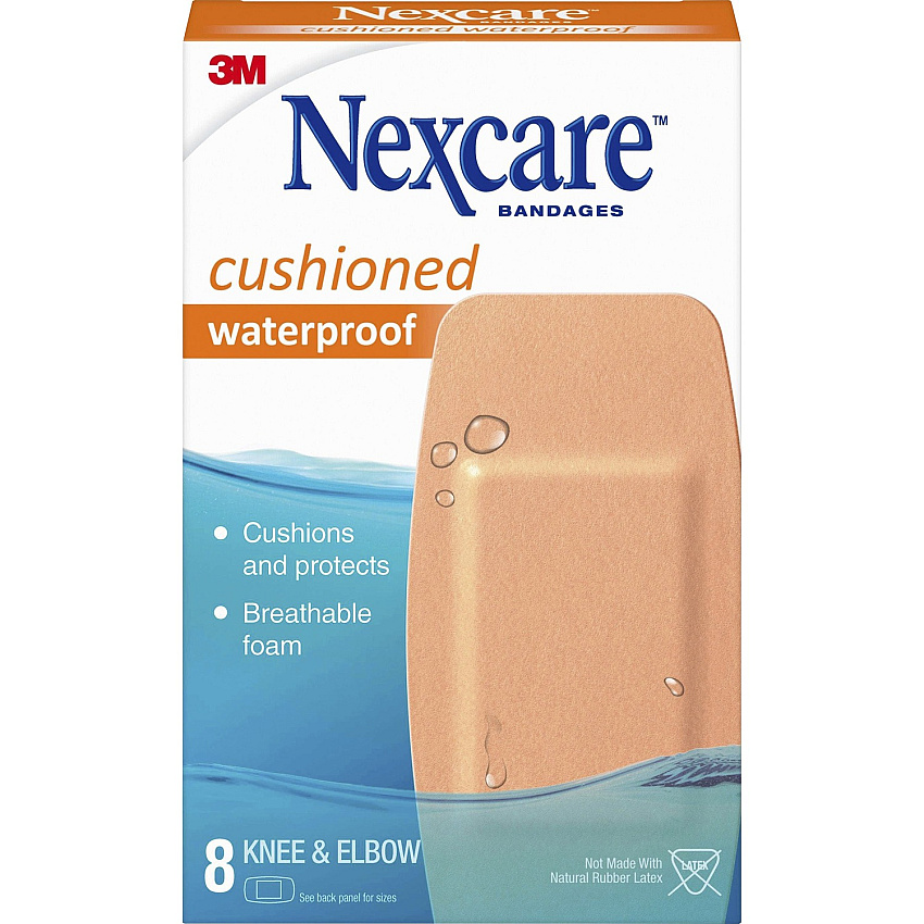 Nexcare Extra-Cushion Knee/Elbow Bandages - 1.88" Width x 4" Length - Beige - Foam - 8 / Box (52208CB)
