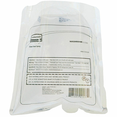Rubbermaid Commercial Clean Seat Refill Spray Ready-To-Use - 13.5 fl oz (0.4 quart) - Pleasant Scent - Hygienic - 12 / Carton (402537)