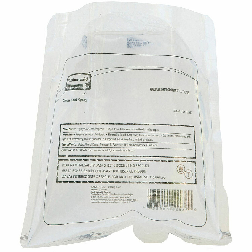 Rubbermaid Commercial Clean Seat Refill Spray Ready-To-Use - 13.5 fl oz (0.4 quart) - Pleasant Scent - Hygienic - 12 / Carton (402537)