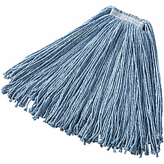 Rubbermaid Commercial 1" Headband Dura Pro Wet Mop Cotton Head - 4-ply, Cut Ends, Absorbent, Durable - Blue - 12 / Carton (F51800BE)