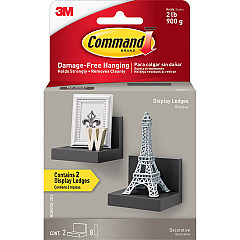 Command Display Ledges 3" Height x 4" Width x 3.5" Depth - Slate - Plastic - 2 / Pack (HOM23S2ES) Command Display Ledges 3" Height x 4" Width x 3.5" Depth - Slate - Plastic - 2 / Pack (HOM23S2ES)