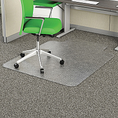 Deflecto EconoMat Chair Mat Commercial, Carpet, Office - 53" Length x 45" Width x 0.100" Thickness - Clear - 1 Each (CM1123PB)