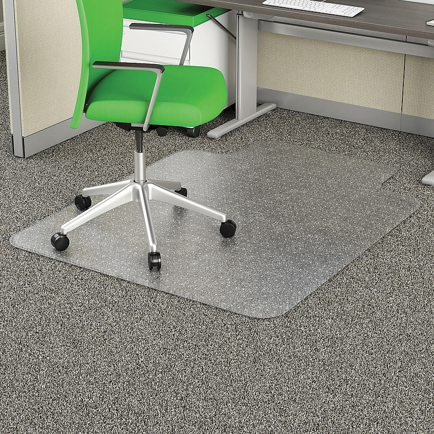 Deflecto EconoMat Chair Mat Commercial, Carpet, Office - 53" Length x 45" Width x 0.100" Thickness - Clear - 1 Each (CM1123PB)