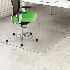 Deflecto Earth Source Hard Floor Mat Commercial, Carpet, Hard Floor - 60" Length x 46" Width x 0.100" Thickness - Rectangular - Clear - 1 Each (CM2E442FPB)