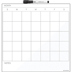 U Brands Magnetic Frameless Dry-Erase Calendar Board 14" (1.2 ft) Width x 14.6" (1.2 ft) Height - White Painted Steel Surface - Square - Horizontal - Magnetic - 1 Each (461U0004) U Brands Magnetic Frameless Dry-Erase Calendar Board 14" (1.2 ft) Width x 14.6" (1.2 ft) Height - White Painted Steel Surface - Square - Horizontal - Magnetic - 1 Each (461U0004)