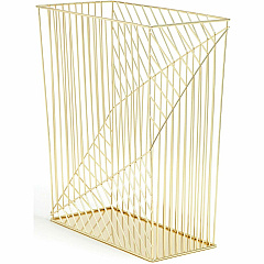 U Brands Vena Waste Basket Sturdy, Lightweight - 6.1" Height x 12.2" Width - Metal Wire - Gold - 1 Each (3232U0206)