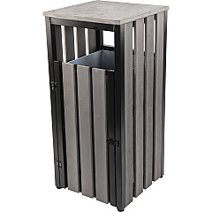 Lorell Faux Wood Outdoor Waste Bin Rectangular - Weather Resistant - 33.6" Height - Polystyrene - Weathered Charcoal - 1 Each (LLR42693) Lorell Faux Wood Outdoor Waste Bin Rectangular - Weather Resistant - 33.6" Height - Polystyrene - Weathered Charcoal - 1 Each (LLR42693)
