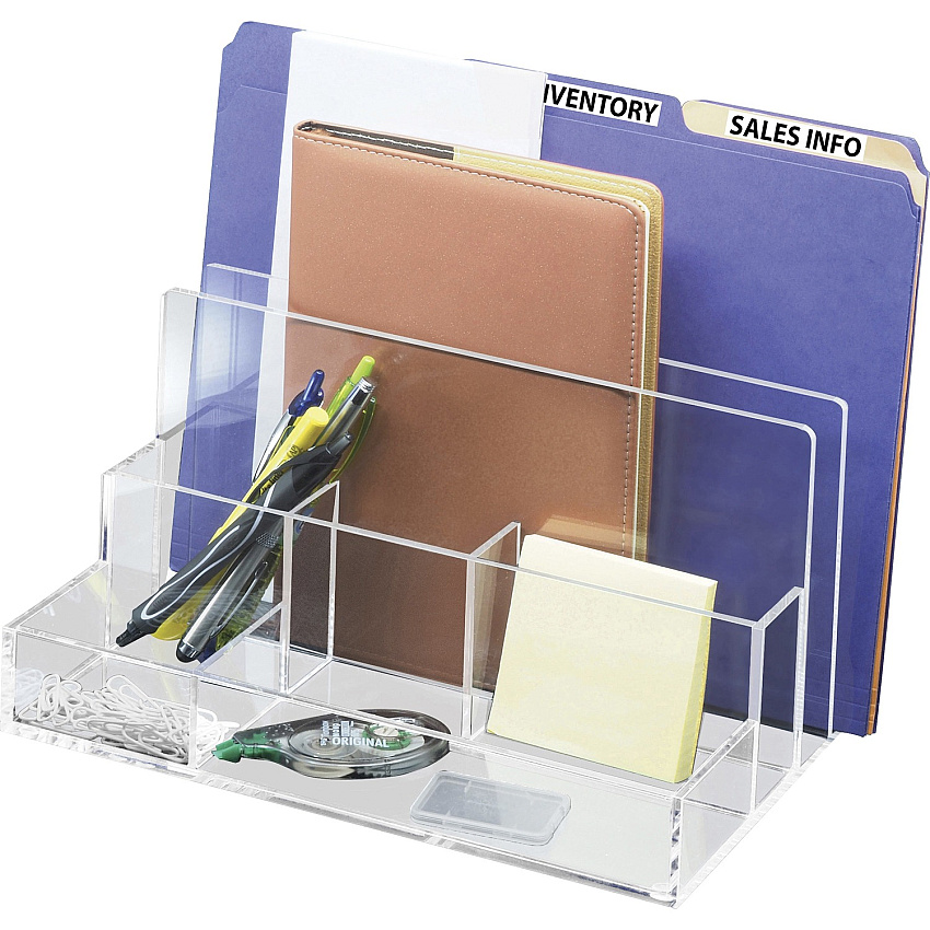 Kantek File Sorter Desk Organizer 10.60" Height x 11" Width x 6.50" Depth - Desktop - Clear - Acrylic - 1 Each (AD245)