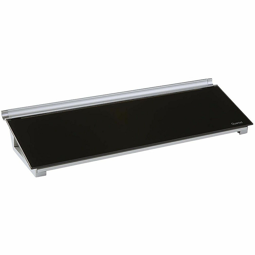 Quartet Glass Dry-Erase Desktop Computer Pad 6" (0.5 ft) Width x 18" (1.5 ft) Height - Black Glass Surface - Rectangle - Horizontal - Desktop - 1 Each (GDP186B)