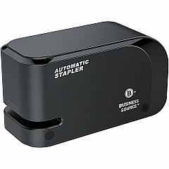 Business Source Electric Stapler Staples Upto 20 Sheet - Holds Upto 105 Staple - Half Strip - Staple Size: 24, 26/0.24" , 0.24" - 2 x AA - Black - 1 Each (BSN00081)