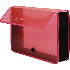 Lion EXPAND-N-FILE Letter File Wallet 8 1/2" x 11" - 3" Expansion - Transparent Pink - 1 Each (48160PK)