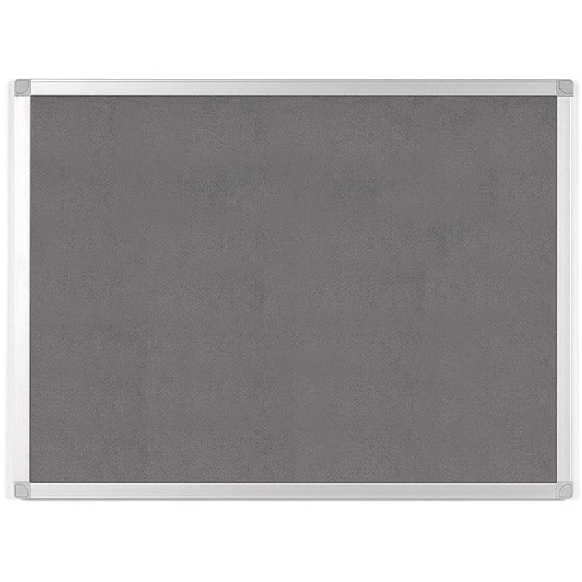 MasterVision Ayda Fabric 36"W Bulletin Board Gray Fabric Surface - Robust, Tackable, Sleek Style - 0.5" Height x 36" Width - 1 Each (FA05429214)