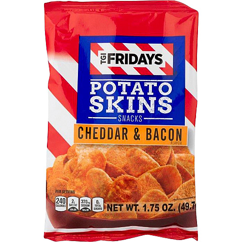 Utz TGI Fridays Cheddar/Bacon Snack Chips Trans Fat Free, Cholesterol-free, Gluten-free - Cheddar/Bacon - 1.75 oz - 55 / Carton (30563)