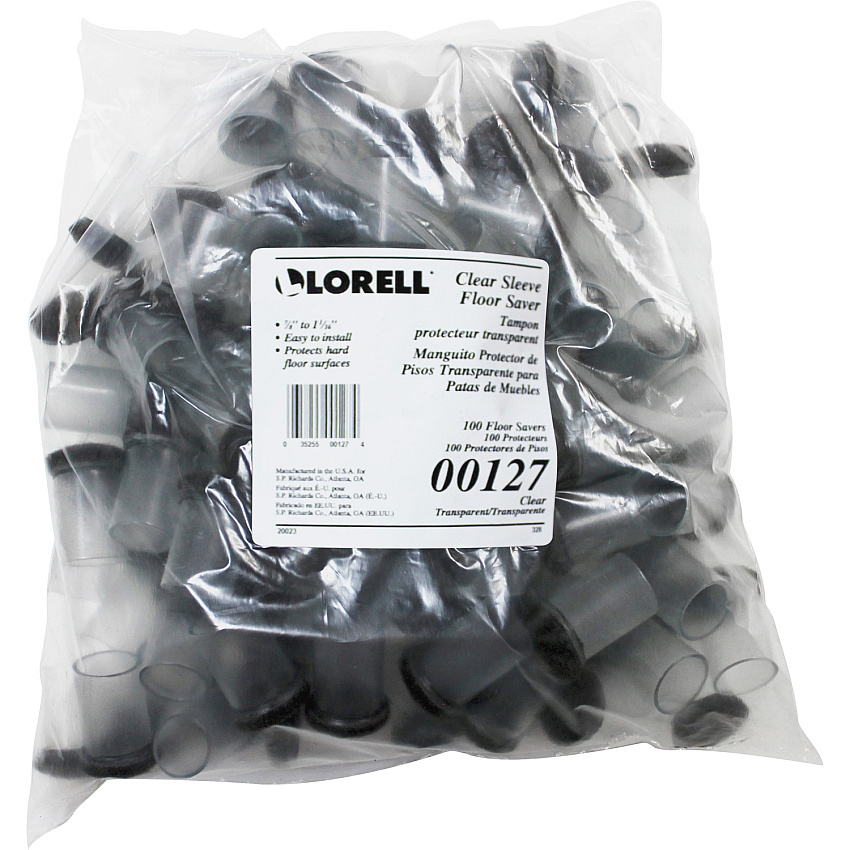 Lorell Sleeve Floor Protectors Clear, Transparent - 100/Bag - 100 / Bag (LLR00127)