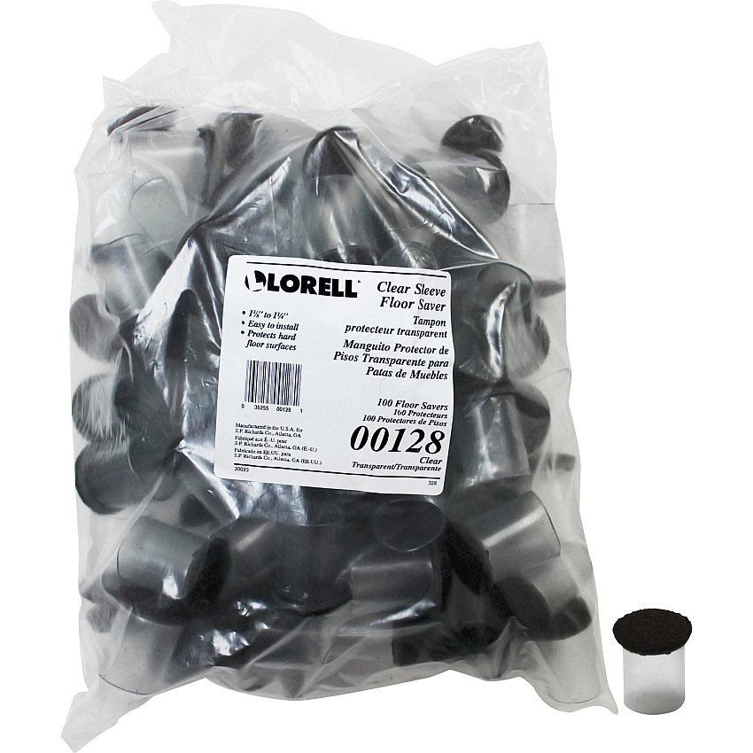 Lorell Sleeve Floor Protectors Clear, Transparent - 100/Bag - 100 / Bag (LLR00128)