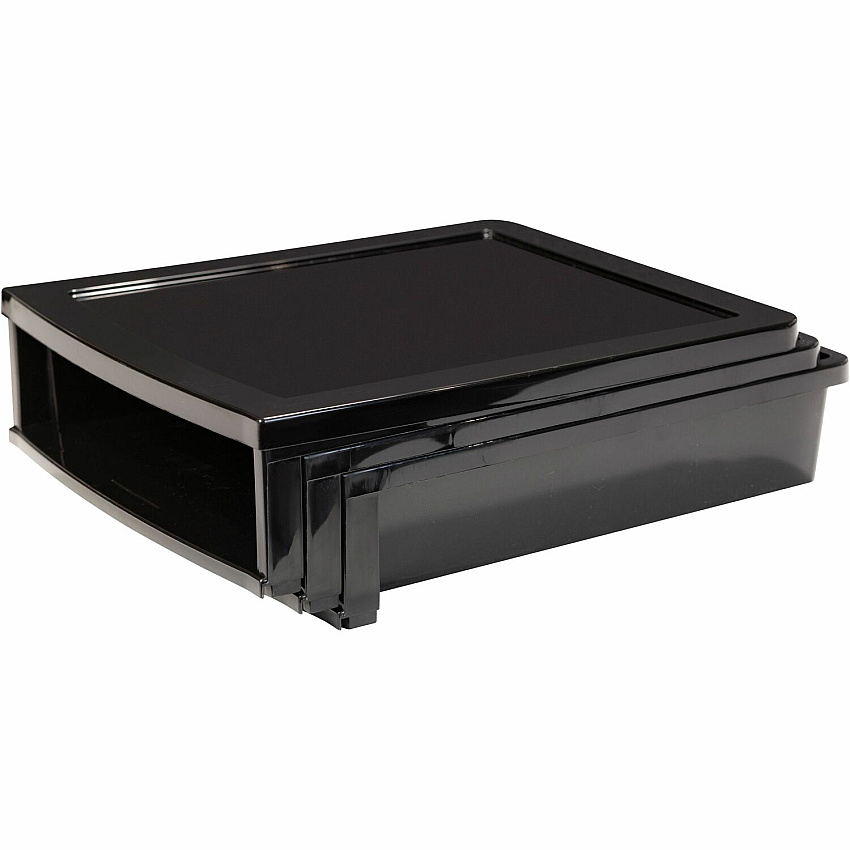 Storex Quick Stack Construction Paper Sorter 500 x Sheet - 3 Compartment(s) - 8.40" Height x 11.25" Width x 13" Length - Black - Plastic - 1 Each (61642U01C)