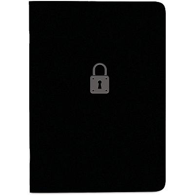 Rediform Password Notebook 64 Pages - Sewn - 0.40" Height x 3.5" Width x 5" Length - Black Cover - Compact, Flexible Cover, Bilingual Format, Note Section - Recycled - 1 Each (A00781)