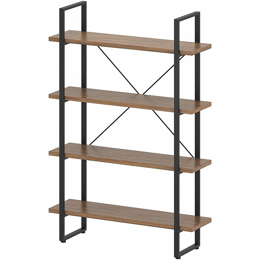 Lorell SOHO Rustic Metal Frame Bookcase (97619)
