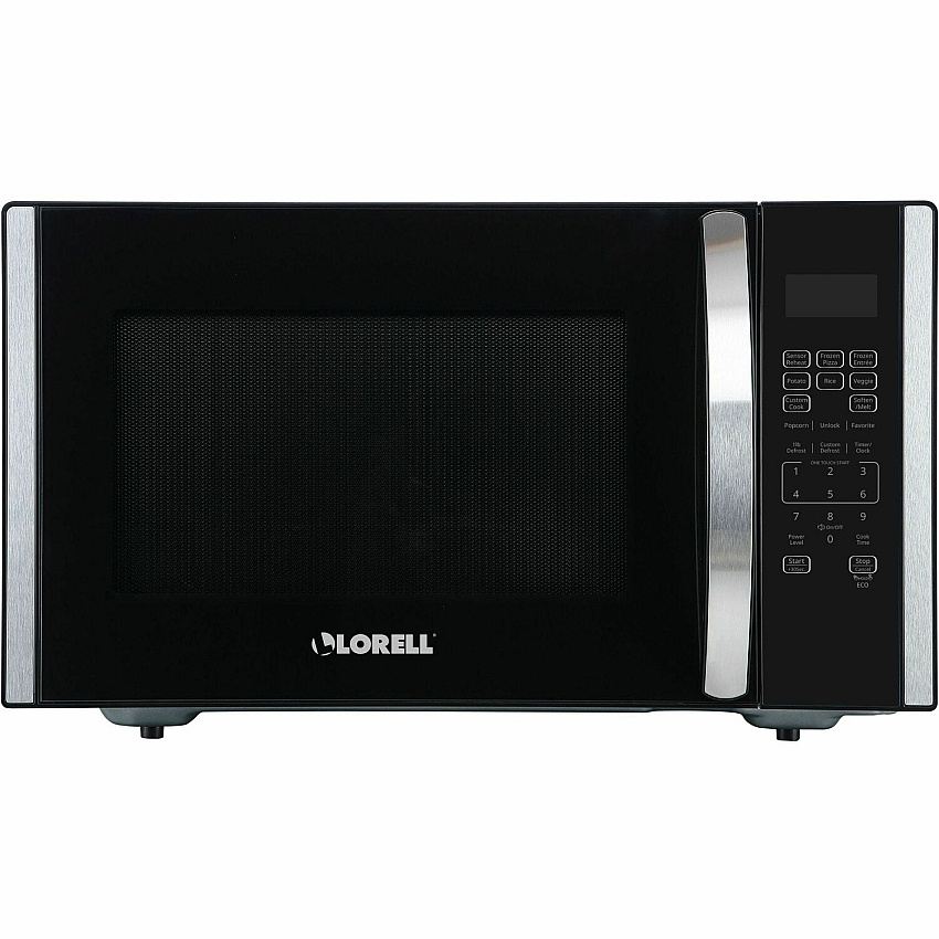 Lorell Microwave Single - 1.6 ft? Capacity - Microwave - 11 Power Levels - FuseMetal - Countertop - Black, Silver - 1 Each (LLR00231)