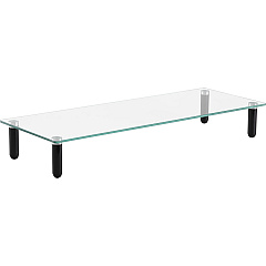 Lorell 4-leg Single-Shelf Monitor Stand 44 lb Load Capacity - 1 x Shelf(ves) - 3" Height x 22" Width x 8.25" Depth - Desktop - Glass - Clear, Black - 1 Each (LLR99533) Lorell 4-leg Single-Shelf Monitor Stand 44 lb Load Capacity - 1 x Shelf(ves) - 3" Height x 22" Width x 8.25" Depth - Desktop - Glass - Clear, Black - 1 Each (LLR99533)