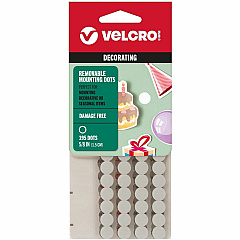 VELCRO&reg; Removable Mounting Tape 0.63" Diameter - White - 195 / Pack (30173)