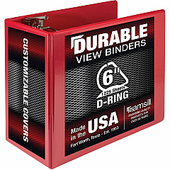 Samsill Nonstick 6" Locking D-Ring View Binder 6" Binder Capacity - 1225 Sheet Capacity - 3 Ring - Fastener: D-Ring - Pocket: 2, Internal - Red - 2.73 lb - Recycled - Lockable, Non-stick, Concealed Rivet, Ink-transfer Resistant, Clear Overlay, Non (16423) Samsill Nonstick 6" Locking D-Ring View Binder 6" Binder Capacity - 1225 Sheet Capacity - 3 Ring - Fastener: D-Ring - Pocket: 2, Internal - Red - 2.73 lb - Recycled - Lockable, Non-stick, Concealed Rivet, Ink-transfer Resistant, Clear Overlay, Non (16423)