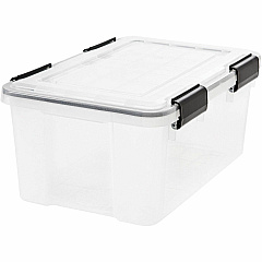 IRIS WeatherTight Heavy-duty Storage Tote Internal Dimensions: 14.75" Length x 9.63" Width x 7" Height - External Dimensions: 17.5" Length x 11.8" Depth x 7.9" Height - 25 lb - 4.75 gal - Heavy Duty - Stackable - Plastic - Clear - For Craft Suppl (110380)