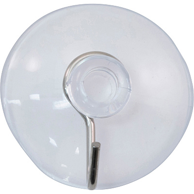 Advantus Metal Hook Suction Cup 1" Height x 1.6" Width - for Glass, Tile, Metal, Kitchen, Classroom, Office - Metal - Clear - 25 / Box (91031)