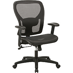 Lorell Mesh Mid-Back Task Chair Mesh Seat Material - Mesh Back Material - Mid Back - 5-star Base - Black - 1 Each (LLR83293)