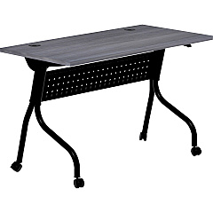 Lorell Flip Top Training Table Charcoal Rectangle, Melamine Top - Black Four Leg Base - 4 Legs x 48" Table Top Width x 23.60" Table Top Depth - 29.50" Height - Assembly Required - Melamine - 1 Each (LLR59489) Lorell Flip Top Training Table Charcoal Rectangle, Melamine Top - Black Four Leg Base - 4 Legs x 48" Table Top Width x 23.60" Table Top Depth - 29.50" Height - Assembly Required - Melamine - 1 Each (LLR59489)