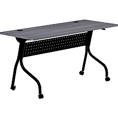 Lorell Flip Top Training Table Charcoal Rectangle, Melamine Top - Black Four Leg Base - 4 Legs x 60" Table Top Width x 23.60" Table Top Depth - 29.50" Height - Assembly Required - Melamine - 1 Each (LLR59487) Lorell Flip Top Training Table Charcoal Rectangle, Melamine Top - Black Four Leg Base - 4 Legs x 60" Table Top Width x 23.60" Table Top Depth - 29.50" Height - Assembly Required - Melamine - 1 Each (LLR59487)