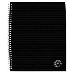 Universal Deluxe Sugarcane Based Notebooks, 1 Subject, Medium/College Rule, Black Cover, 11 x 8.5, 100 Sheets (UNV66206)