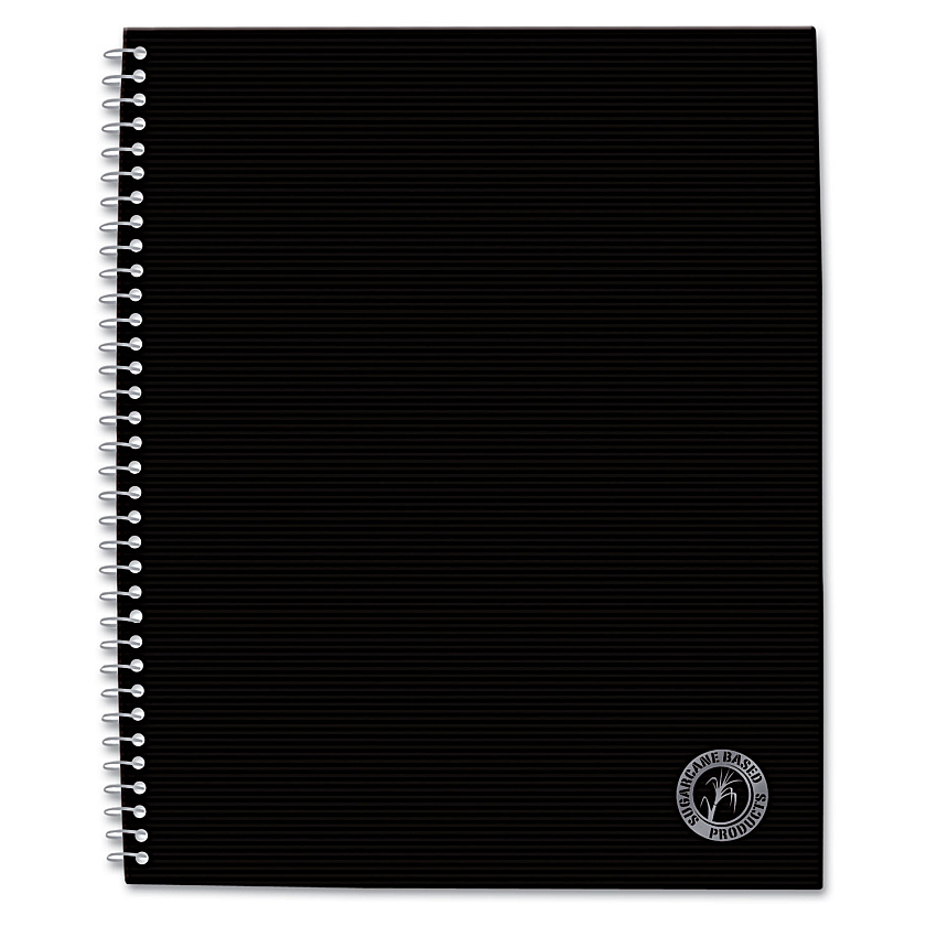 Universal Deluxe Sugarcane Based Notebooks, 1 Subject, Medium/College Rule, Black Cover, 11 x 8.5, 100 Sheets (UNV66206)