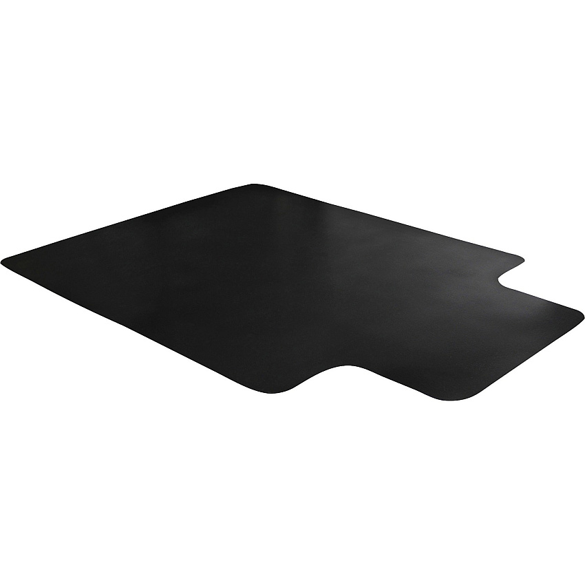 Floortex Cleartex AdvantagematBlack Vinyl Lipped Chair Mat for Hard Floor - 45" x 53" Hard Floor - 53" Length x 45" Width x 0.080" Depth x 0.080" Thickness - Lip Size 25" Length x 12" Width - Lipped - Classic - Polyvinyl Chloride (PVC) - Bl (FC124553HLBV)