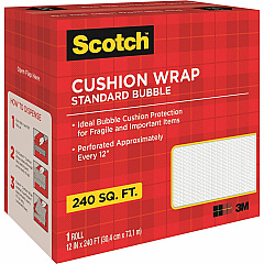 Scotch Perforated Cushion Wrap 12" Width x 240 ft Length - Perforated, Lightweight, Recyclable, Non-scratching, Easy Tear - Polyethylene, Nylon - Clear - 1 Roll (7990C24) Scotch Perforated Cushion Wrap 12" Width x 240 ft Length - Perforated, Lightweight, Recyclable, Non-scratching, Easy Tear - Polyethylene, Nylon - Clear - 1 Roll (7990C24)