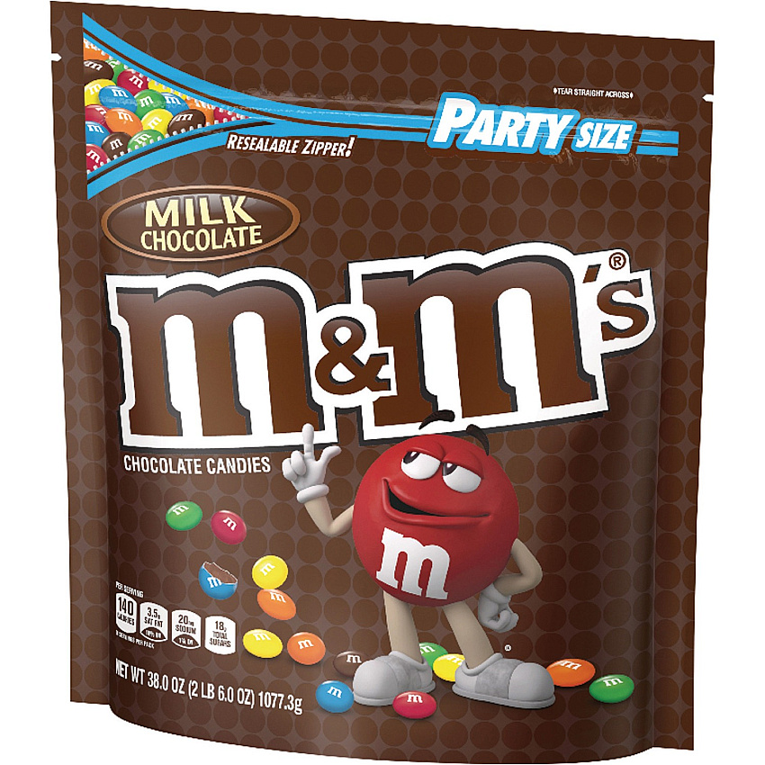 M&M's Milk Chocolate Candies Milk Chocolate - 2.37 lb - 1 Bag (SN55114)