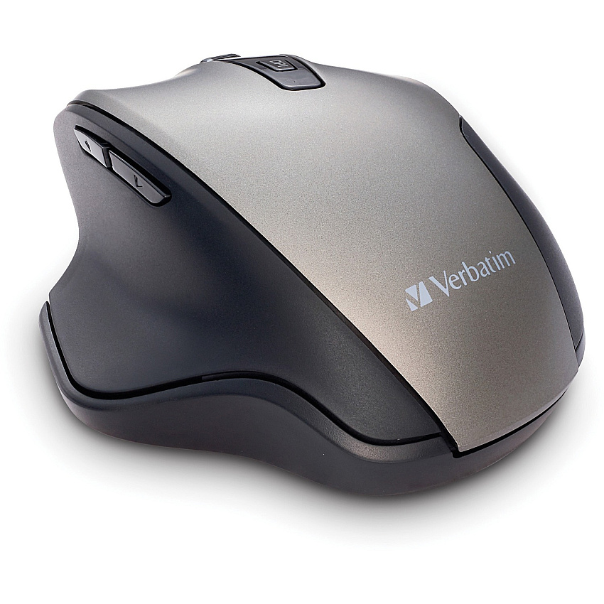 Verbatim Ergo Wireless Blue LED Mouse Blue LED/Optical - Wireless - Radio Frequency - 2.40 GHz - Graphite - USB - 1600 dpi - 6 Button(s) - 1 Each (70242)