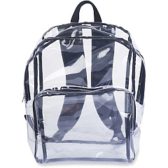 Tatco Carrying Case (Backpack) Notebook - Clear, Black Vinyl Body - Shoulder Strap - 17.5" Height x 14.3" Width x 5.5" Depth - 1 Each (63225) Tatco Carrying Case (Backpack) Notebook - Clear, Black Vinyl Body - Shoulder Strap - 17.5" Height x 14.3" Width x 5.5" Depth - 1 Each (63225)
