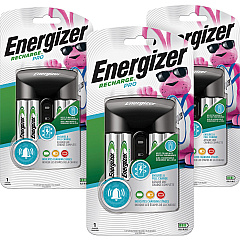 Energizer Recharge Pro AA/AAA Battery Charger 3 Hour Charging - Supports 4 Batteries - Battery Size: AA, AAA - 3 / Carton (CHPROWB4CT)