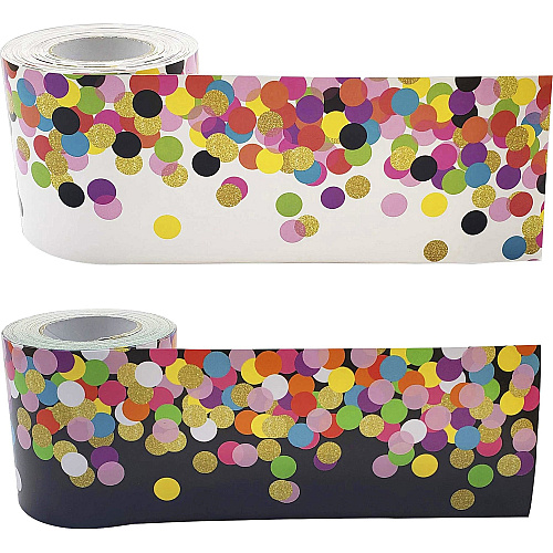 Teacher Created Resources Colorful Confetti Border Trim Colorful Confetti - Sturdy, Durable - 3" Width x 600" Length - Multicolor - 1 Set (32302)
