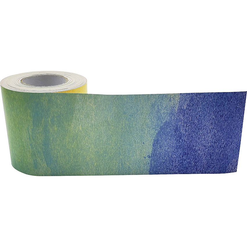 Teacher Created Resources Straight Rolled Border Trim Watercolor - Sturdy, Durable - 3" Width x 600" Length - Multicolor - 1 Roll (8953)