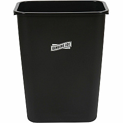 Genuine Joe 41-Quart Wastebasket 10.25 gal Capacity - Durable, Sturdy, Dent Resistant, Chip Resistant, Rust Resistant, Long Lasting - 19.9" Height x 9.4" Width x 15.2" Depth - Polyethylene - Black - 1 Each (GJO00061)