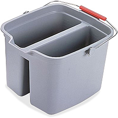 Rubbermaid Commercial Double Pail 4.25 gal - Sturdy Handle - 10.1" x 13.9" - Plastic - Gray - 6 / Carton (261700GYCT)