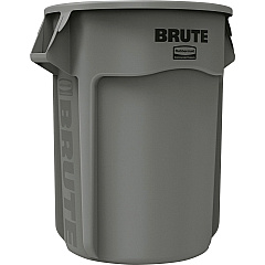 Rubbermaid Commercial Brute 55-Gallon Vented Containers 55 gal Capacity - Round - Handle, Heavy Duty, Reinforced, UV Coated, Damage Resistant, Fade Resistant - 33" Height x 26.4" Diameter - Gray - 3 / Carton (265500GYCT)
