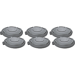 Rubbermaid Commercial Brute 20-gallon Container Lid Round - Plastic - Gray - 6 / Carton (261960GYCT)
