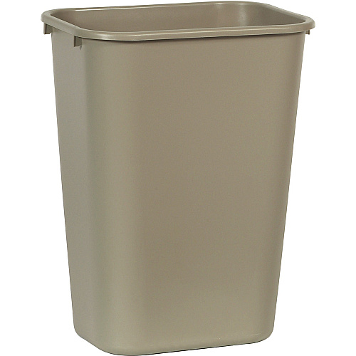 Rubbermaid Commercial 41 QT Large Deskside Wastebaskets 10.25 gal Capacity - Rectangular - Dent Resistant, Durable, Rust Resistant, Easy to Clean - 20" Height x 11.3" Width x 15.3" Depth - Plastic - Beige - 12 / Carton (295700BGCT)